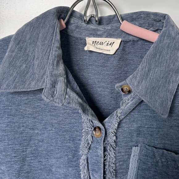 Women’s Button-Down Relaxed Fit Long Sleeve Shirt Light Blue Size L - Picture 4 of 9